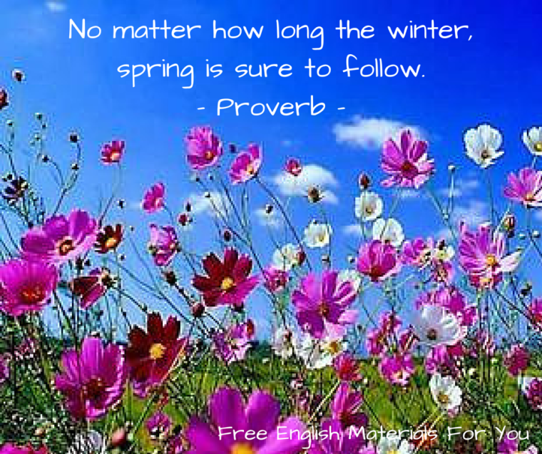 Proverb For Spring Proverb – Free English Materials For You