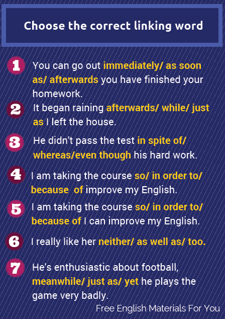 Test on linking words