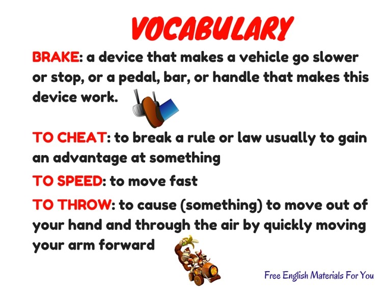 VOCABULARY LIST - episode 6 - English4Gamers - Free English Materials For You - Super Mario Kart (2).jpg